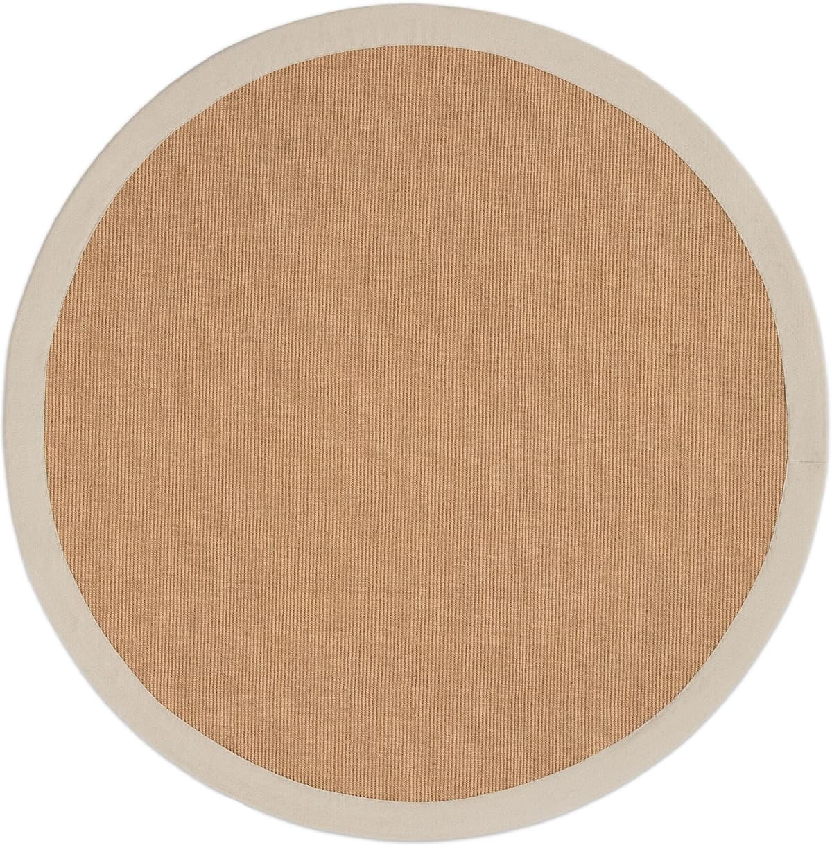 Sisalteppich CARPETFINE "Sisal , auch als Läufer erhältlich", beige (creme), H:5mm Ø:120cm, Sisal, Teppiche, Sisalteppich, mit farbiger Bordüre, Anti Rutsch Rückseite, viele Grössen, Wohnzimmer creme Ø 120cm 1 Stk., 5mm, Ø 120cm