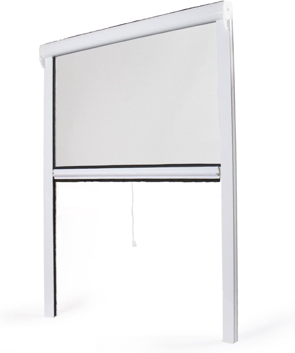 Horren Rolgordijn voor insectenwering bij ramen met duurzame PVC-coating, 130 x 160 cm