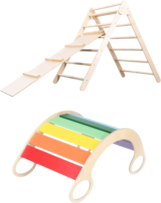 Tuktuk Set Montessori - triunghi pickler și balansoar 5 în 1