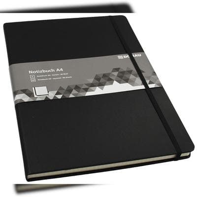 DONAU 344200-01 Notizbuch, A4, 80g/m², 96 Blatt, Hardcover, kariert