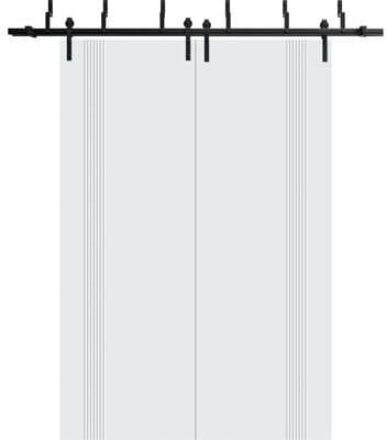 SartoDoors Basic 0111   Closet Door Bypass Barn Door   Solid Wood   Hardware Set   36x80, Dove Grey Bedroom Door Bathroom Door