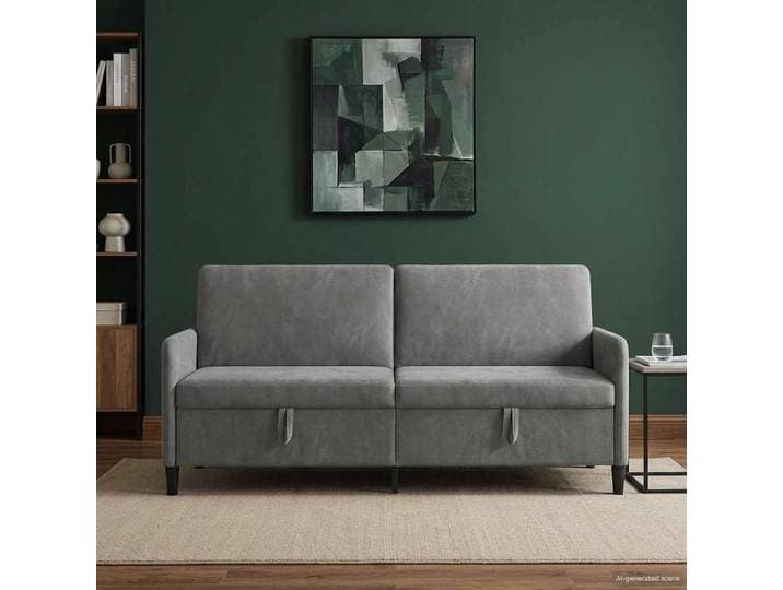vidaXL Sofa mit Stauraum Dunkelgrau 192 x 78 x 87 cm Polyester