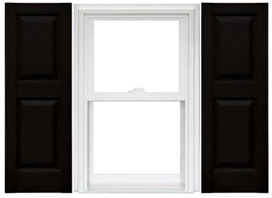 Mid-America Mid America Vinyl Raised Panel Window Shutters (1 Pair) 14.75 x 67 002 Black