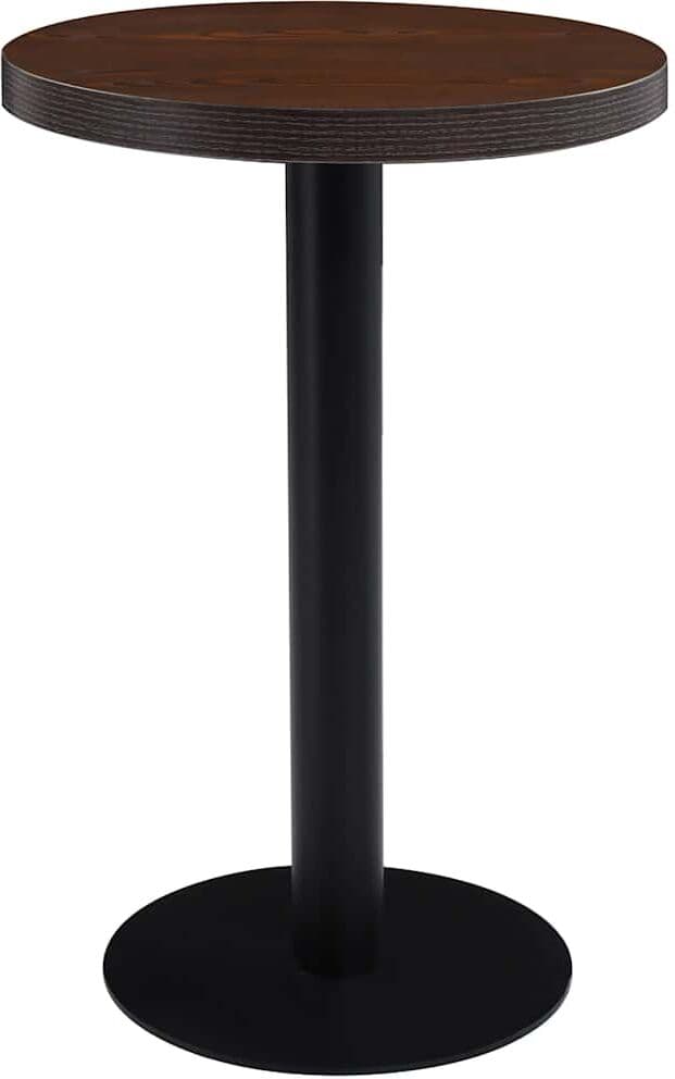 vidaXL Table de bistro Marron foncé 50 cm MDF