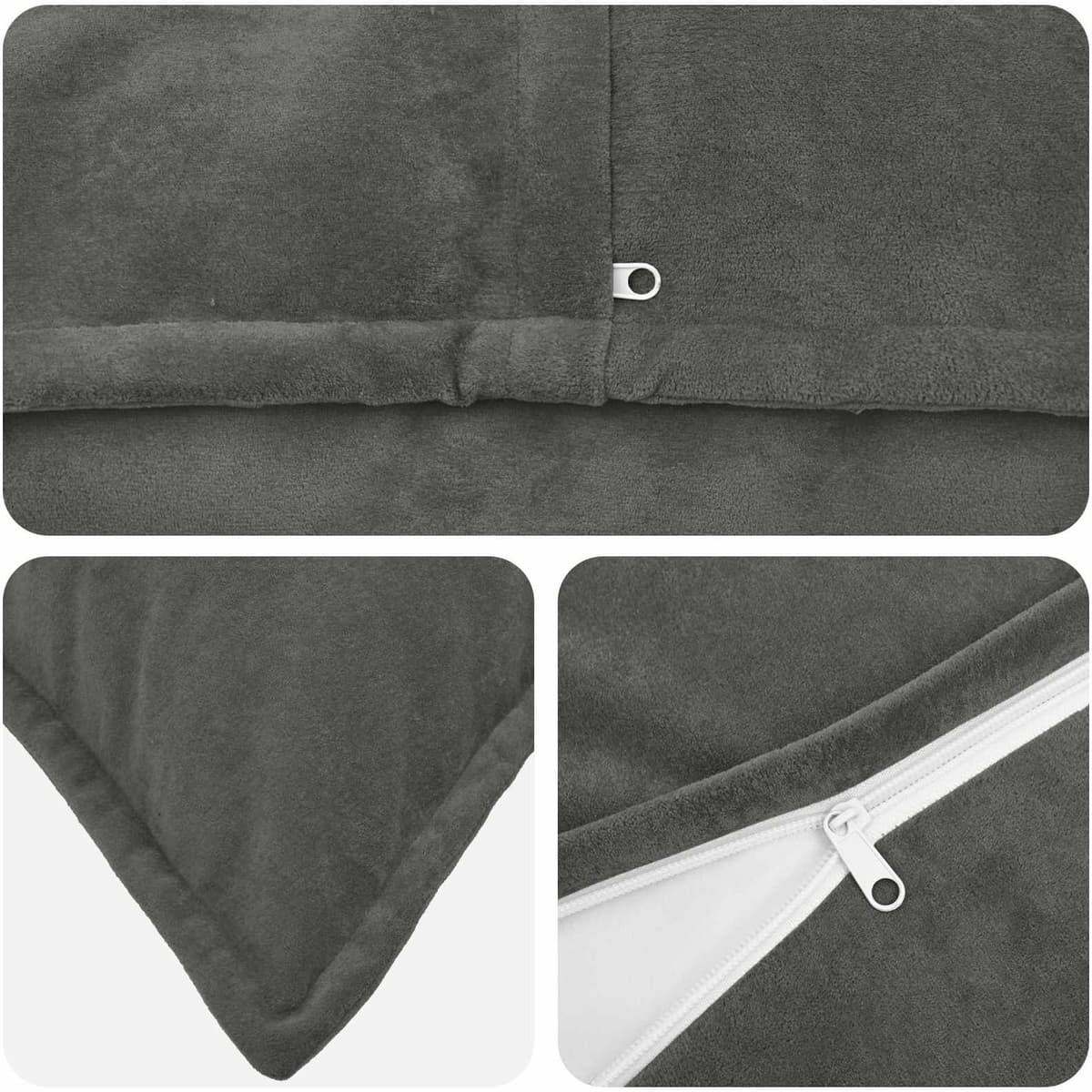 vidaXL Coussin HOUTEN 2 pc Anthracite Fleece en microfibre