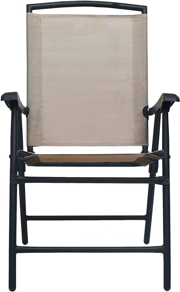 vidaXL Chaises pliantes 2 pièces Texilene Taupe
