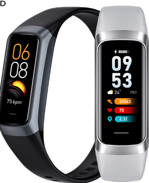 Uplifted Trends Smart Fitness Tracker Watch With Body Temperature Monitor & Waterproof Design Sports Smartwatch For Men & Women black