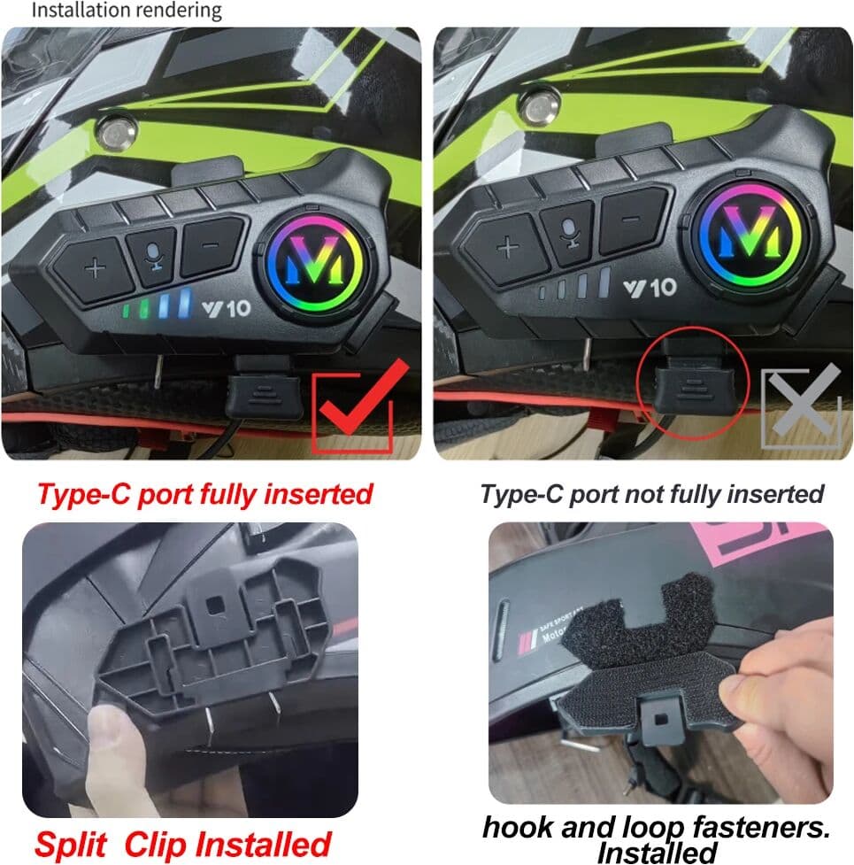 other Renear Y10 Motorcycle Helmet Bluetooth Headset For Moto Universal Phone Android Ios Outdoor Dustproof Waterproof Helmet Earphone