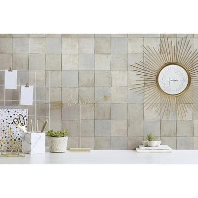 Fototapete MARBURG "Tile", gelb (chiffongelb), B:0,53m L:10,05m, Vlies, Tapeten, moderne Tapete für Wohnzimmer Schlafzimmer Küche