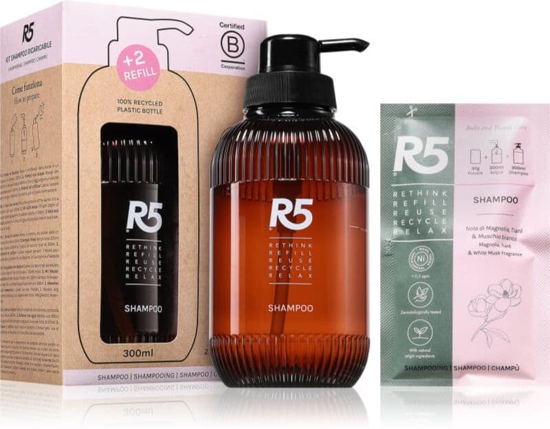 R5 Shampoo σαμπουάν + ανταλλακτικό για γέμιισμα