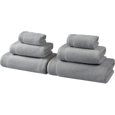 Handtuch Set OTTO HOME "Fenya, flauschig und weich, Premium Handtücher, 550 gr/m²", grau (hellgrau), 6 Stk., Walkfrottier, Walkfrottier, Obermaterial: 100% Baumwolle, Handtuch-Sets, mit Bordüre, Set, 100% Baumwolle, Hotel-Qualität, 5 Jahre Garantie