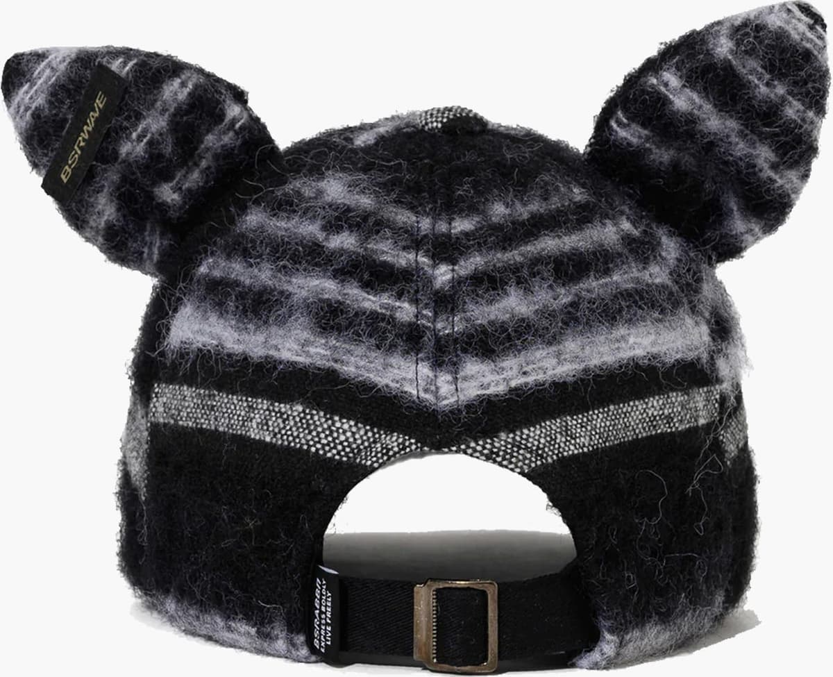 BS RABBIT SHORT BUNNY EAR FAUX FUR CAP  - BLACK - Unisex