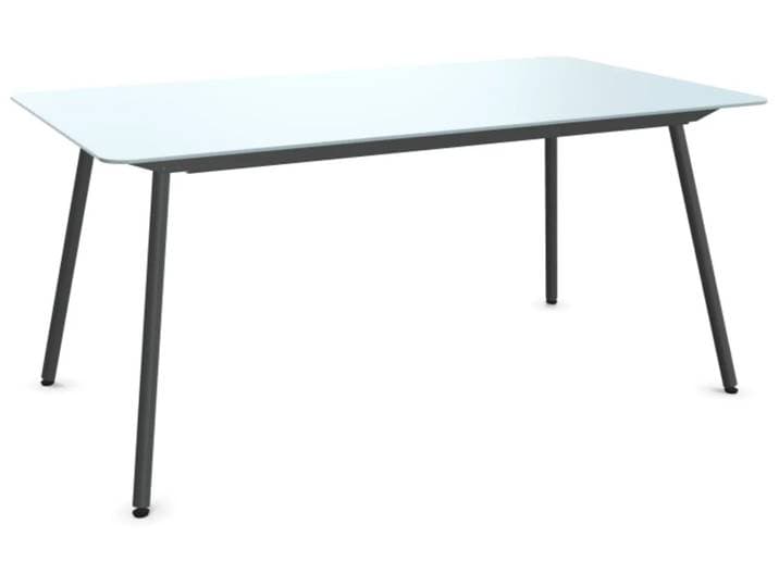 Glasfaser-Tisch Locarno Edge von Schaffner / Farbe: Pastellblau / Grösse: 160 x 90 cm