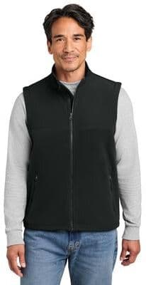 CornerStone CSF751 Fleece Overlay Vest in Black size Large   Polyester fleece
