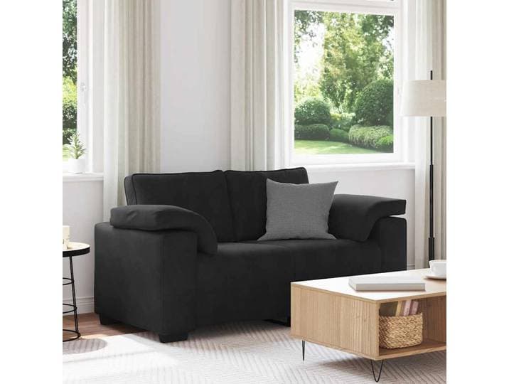 vidaXL Zweisitzer-Sofa Schwarz 160x77x82 cm Samt