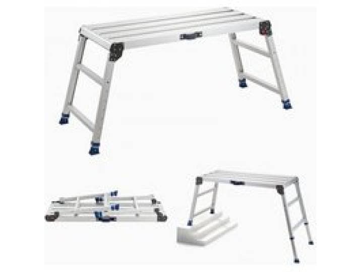 VEVOR werkplatform 1016x457mm, opvouwbaar aluminium werkplatform met een draagvermogen van 226,8 kg, in hoogte verstelbare loopbrug van 584-876mm met veiligheidsvergrendeling, draagbare trap voor thuis en werkplaats