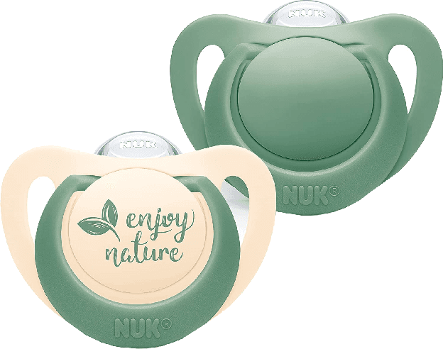 Nuk For Nature Chupeta Silicone Verde 6-18m 2 unidades