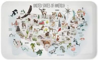 "Stupell World Animal Maps Kitchen Mat, 18x30 - 18"" x 30"""