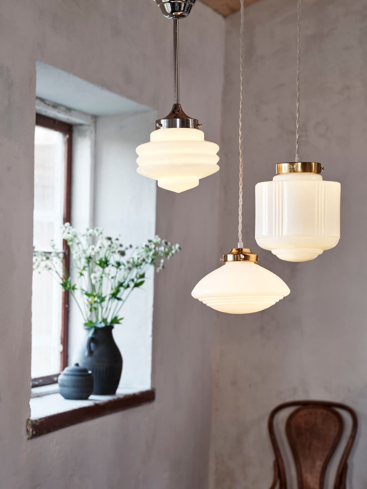 Strömshaga Taklampa Daga Opal/mässing