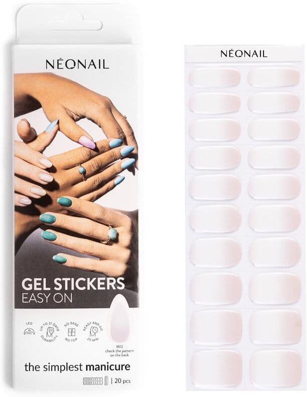 NEONAIL Easy On Gel Stickers Αυτοκόλλητα νυχιών με χρήση λάμπας UV/LED απόχρωση M12 20 τμχ