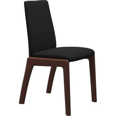Polsterstuhl STRESSLESS "Laurel", schwarz (schwarz dinamica, walnuss), B:57cm H:92cm T:59cm, Microfaser DINAMICA (88% Polyester, 12% Polyurethan), Stühle, Polsterstuhl, Low Back, Größe M, mit abgerundeten Beinen in Walnuss