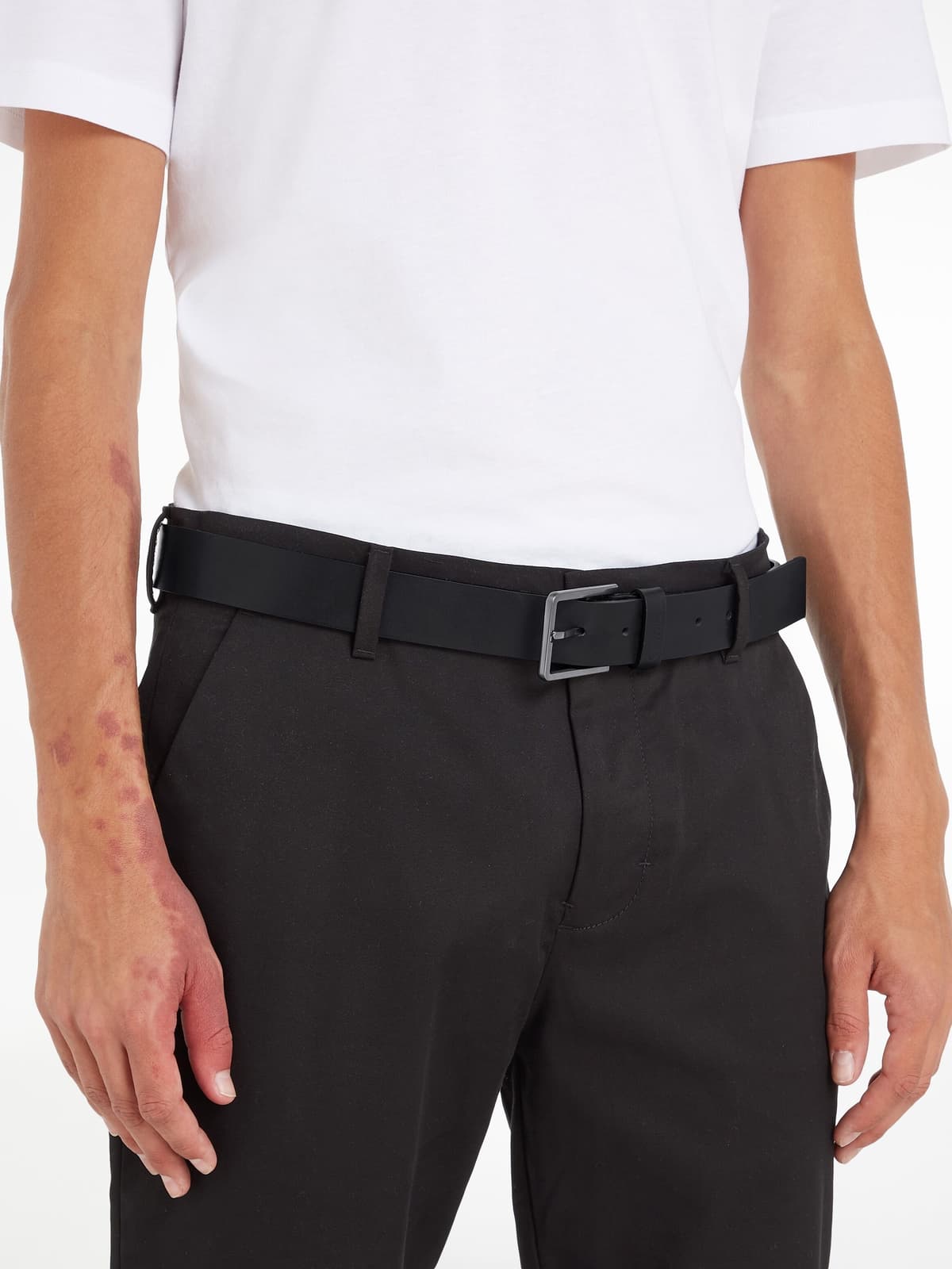 Ledergürtel CALVIN KLEIN JEANS "35MM ESSENTIAL BELT", Herren, Gr. 115, schwarz, Leder, unifarben, Gürtel Ledergürtel