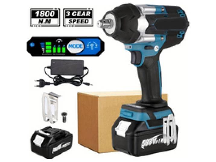 1800NM Borstelloze Draadloze Elektrische Sleutel 1/2 Auto Vrachtwagen Reparatie Schroevendraaier Klopboormachine Oplaadbare Voor Makita 18V Batterij