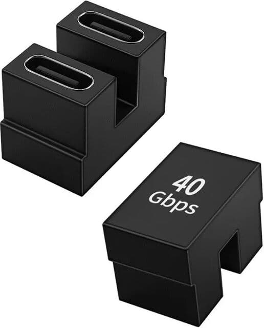 INF Adaptateur TYPE-C Femelle vers TYPE-C Femelle en Forme de U, Lot de 2, Transfert 40Gbps