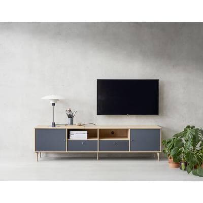 TV-Board HAMMEL FURNITURE "Mistral Fernsehschrank, Medienmöbel, Hängend", beige (weißpigmentierte eiche, matt lackiert), B:214,9cm H:57cm T:45cm, Dekorfolie, Furnier, Holzwerkstoff, Massivholz, Sideboards, TV-Board, mit Schubladen/Türen mit...