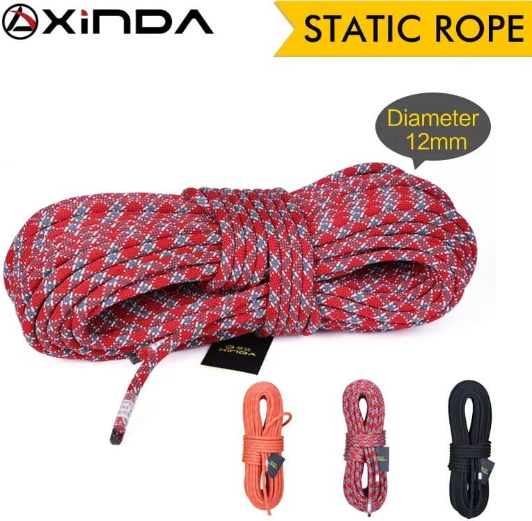 XINDA 12mm Diameter Static Rope 10M Rock Climbing Rope High Strength Lanyard Safety Climb Camping Equipment Survival