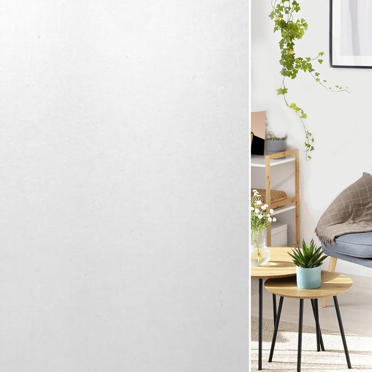 Wit matte anti-inkijk raamfolie voor privacybescherming, lijmvrij en statisch, 70 x 180 cm