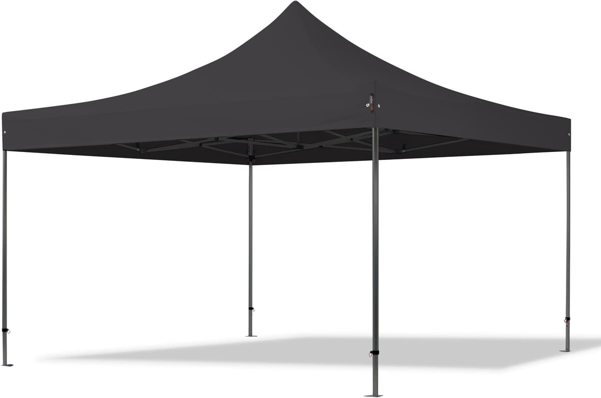 TOOLPORT 4x4m, stål, easy-up-pavillon, uden sidedele, sort - (600126)