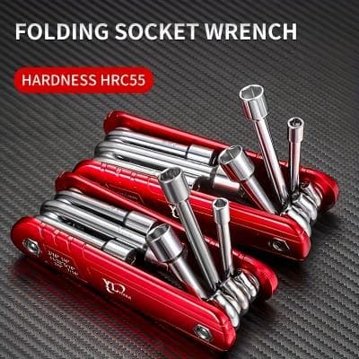 Friendly Fresh Finds Portable Multifunction Tool Set With Folding Socket Wrench Compact Kit Portable Multifunction Tool Set With Folding Socket Wrench Compact Kit
