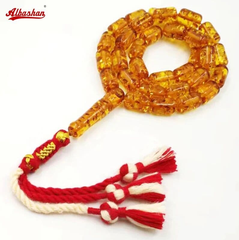 ALBASHAN Tasbih men turkish prayer beads Resin beads Muslim Misbaha rosary Handmade Cotton tassel Islamic  Arabic Fashion bracelet