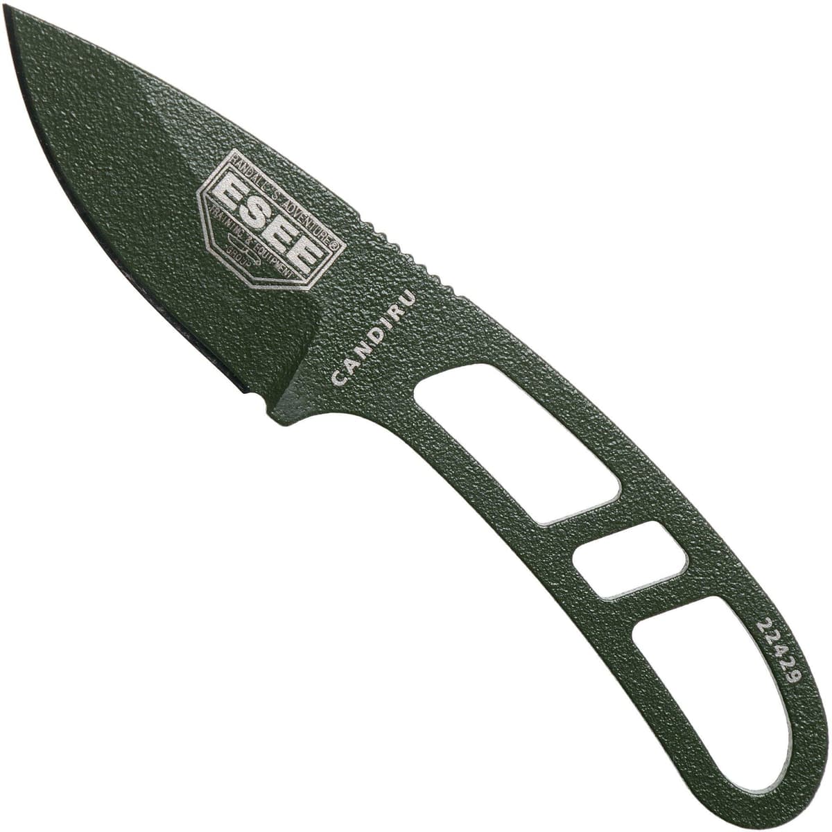 ESEE Knives Nóż typu neck ESEE Candiru OD-green CAN-OD czarny pokrowiec + klips do paska