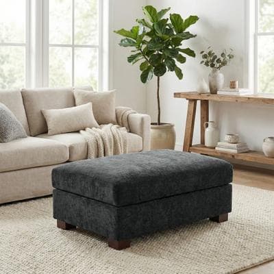 DREAMSIDEA Oversized Chenille Modular Ottoman With Cushioned Top