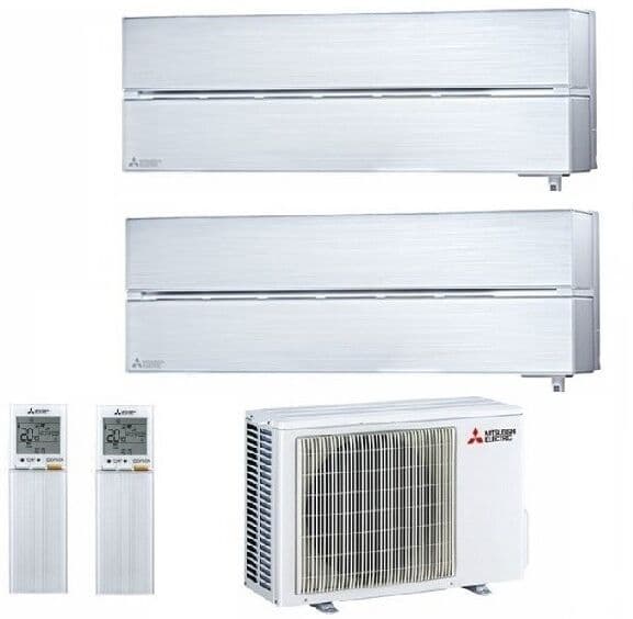 Climatizzatore Condizionatore Mitsubishi Electric Dual Split Inverter Msz-Ln Kirigamine Style Bianco Perla R-32 9000+9000 Con Mxz-2f53vf Wi-Fi New 9+9