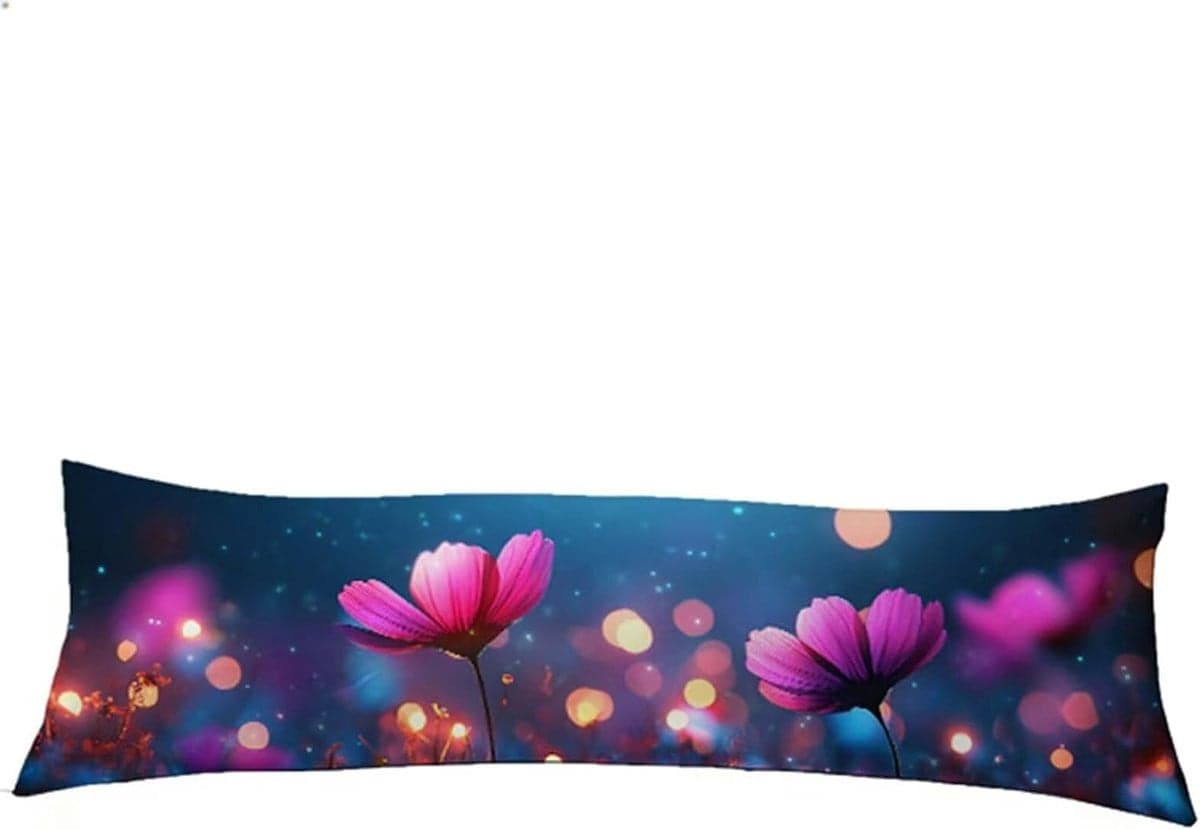 Decoratieve kussenhoezen met bloemenpatroon voor bank of bed, dubbelzijdig bedrukt, 60 x 180 cm