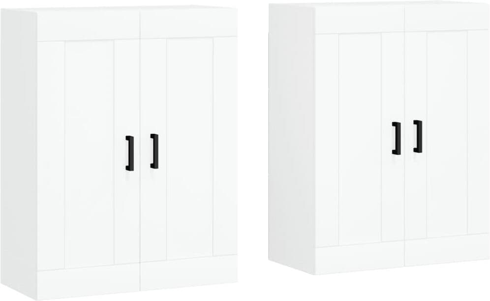 vidaXL Armoires murales 2 pcs blanc bois d'ingénierie