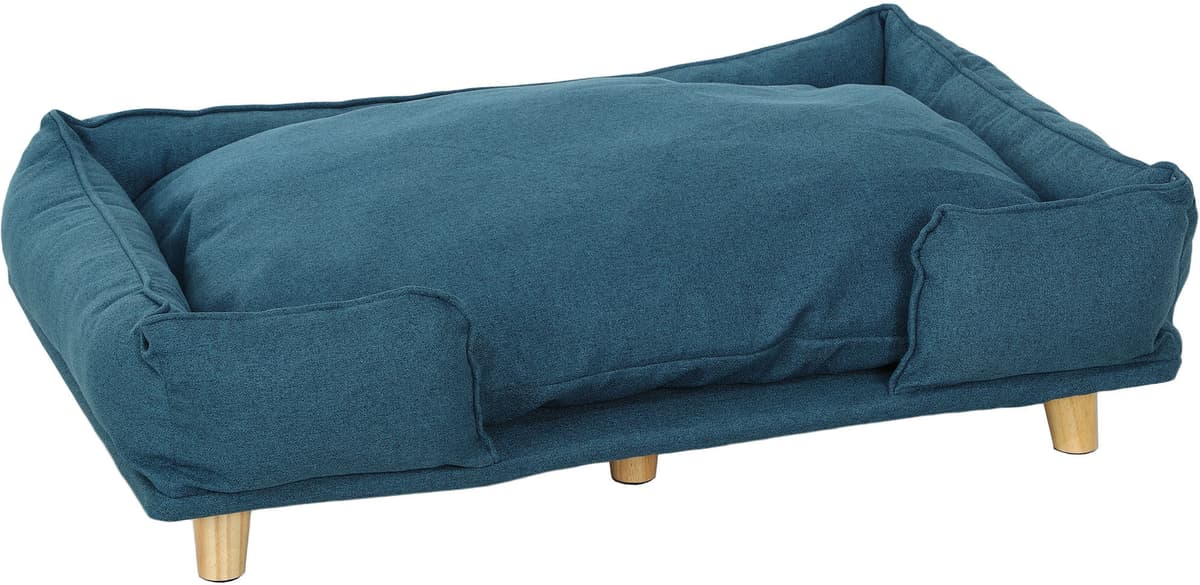Pawhut Divano Lettino per Cani Grandi fino 30 kg da Interno con Cuscino Rimovibile, 96x66x24 cm, Blu