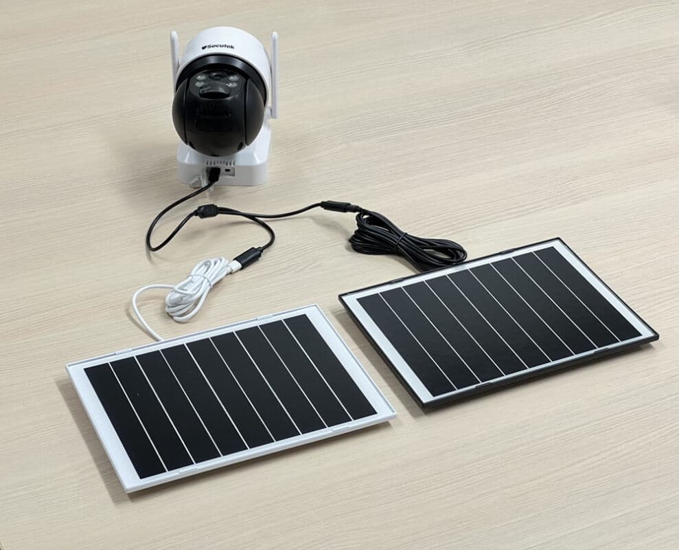 Secutek Panou solar extern de 8 W pentru camere IP, cu adaptor de ramificare USB-C