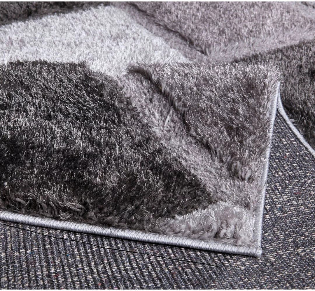 Metro Christean Non-Slip Geometric Shapes Doormat Grey 80cm W x 150cm L