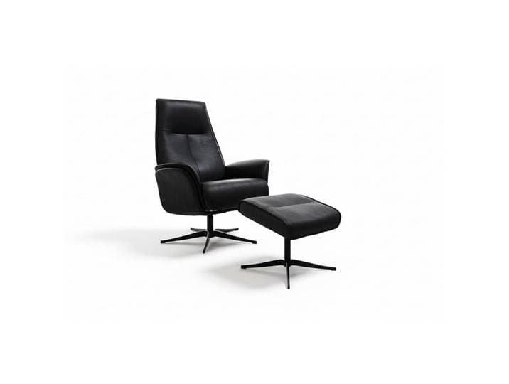 Kawola Relaxsessel Josiane Schwarz Lederfaserstoff Relaxfunktion, Metall, Füllung: Schaumstoff, 78x107x87 cm, Wohnzimmer, Sessel, Relaxsessel
