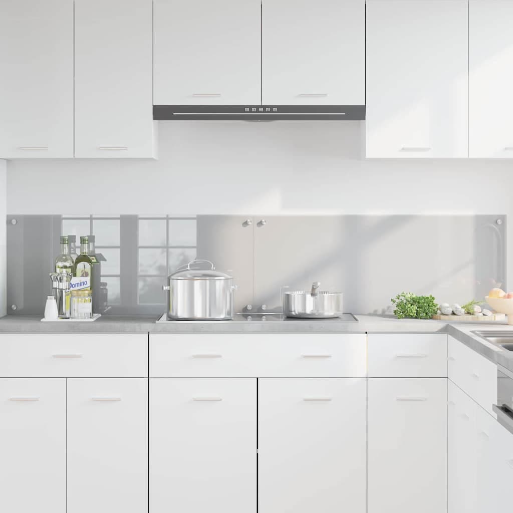 vidaXL Crédence de cuisine 2 pc Gris clair 100 x 40 cm verre trempé