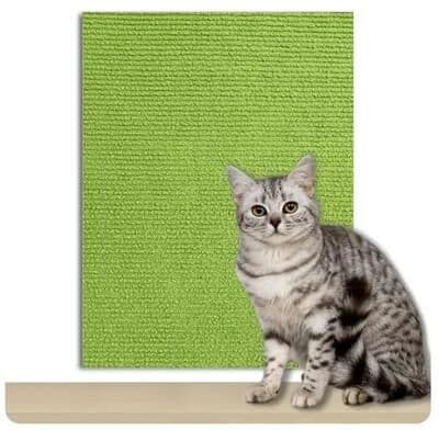 Inspired Living Trimmable Self Adhesive Cat Scratch Mat Sofa Protector green 30x30cm