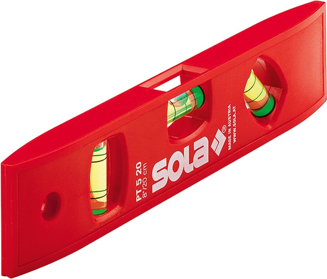 SOLA Kunststoff-Torpedo Wasserwaage PT 5 20, Länge 20 cm