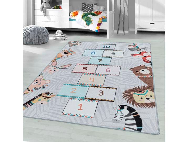 Kinderteppich AYYILDIZ TEPPICHE PLAY 2903 , grau, B:160cm H:6mm L:230cm, Polyamid, Teppiche, Kinderteppich, robuster Kurzflor, Spiel Teppich, Kinderzimmer, Topseller