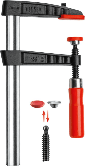 Bessey Skruetvinge I Smibart Støpejern 250 Mm X 100 Mm Tg25s10, 10 Stykk