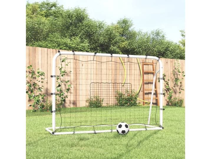 vidaXL Fußball-Rebounder Weiß & Schwarz 184x61x123 cm Stahl & PE