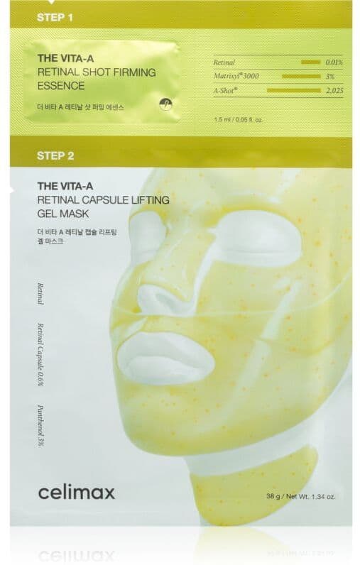 celimax The Vita-A Retinal Capsule Lifting Gel Mask intensive lifting mask with anti-ageing effect 1 pc